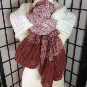prAna Burnt Orange & Ivory Oversized Shawl Scarf!